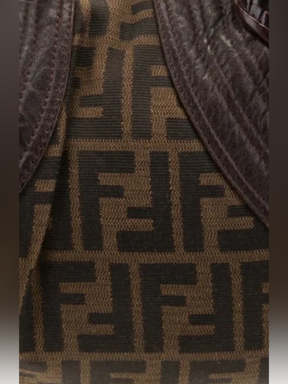 Fendi Baby Spy Bag Zucca Logo Brown Leather Trim - Picture 9 of 10